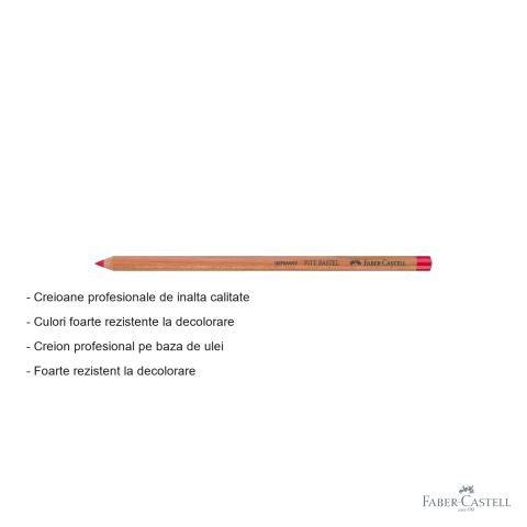 Creion pastel Pitt Faber-Castell, roz carmin, pe baza de ulei, pentru contururi si detalii fine [1]
