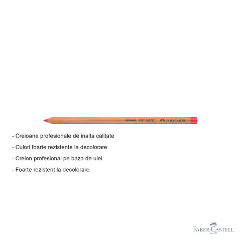 Creion pastel Pitt Faber-Castell, roz carmin, pe baza de ulei, pentru detalii fine si contururi [1]