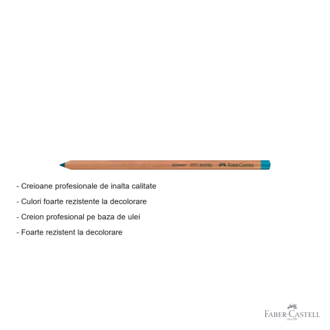 Creion pastel Pitt Faber-Castell, turcoaz cobalt, pe baza de ulei, pentru detalii fine si contururi [1]