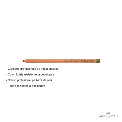 Creion pastel Pitt Faber-Castell, verde olive galbui, pe baza de ulei, pentru detalii fine si contururi [1]