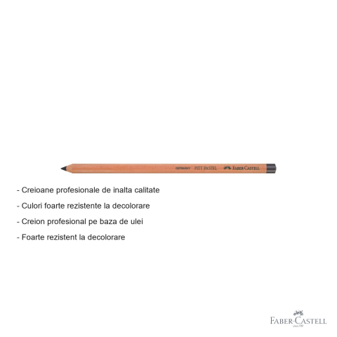 Creion pastel profesional Faber-Castell Pitt, culoare gri Payne, pe baza de ulei, pentru detalii fine si contururi [1]