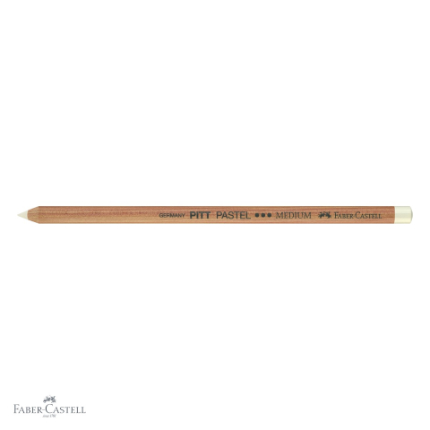 Creion pastel profesional Faber-Castell Pitt, mina groasa 4.3 mm, alb, pentru detalii fine si linii [3]