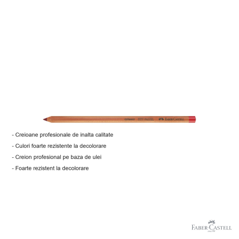 Creion pastel uleios Faber-Castell Pitt, rosu inchis, pentru contururi si detalii fine [1]