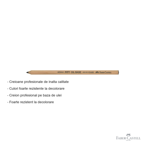Creion ulei pastel Faber-Castell Pitt, negru dur, pentru contururi si detalii fine [1]