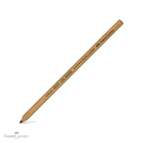 Creioane pastel uleioase - Creion ulei pastel Faber-Castell Pitt, negru extra dur, pentru contururi si detalii fine
