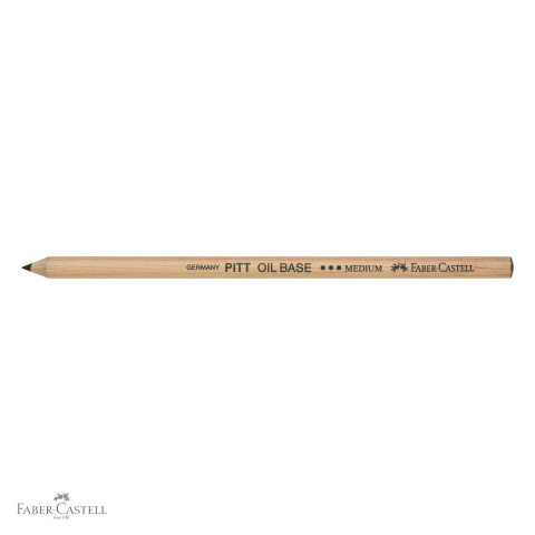 Creion ulei pastel Faber-Castell Pitt, negru mediu, pentru contururi si detalii fine [3]