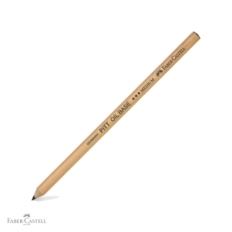 Creioane pastel uleioase - Creion ulei pastel Faber-Castell Pitt, negru mediu, pentru contururi si detalii fine