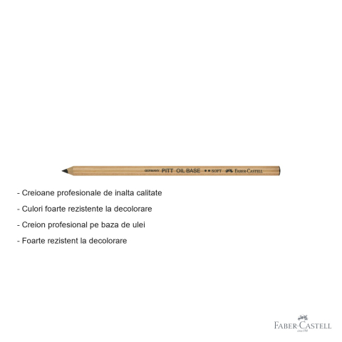 Creion ulei pastel Faber-Castell Pitt, negru soft, pentru contururi si detalii fine [1]
