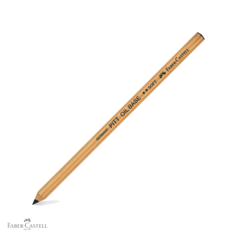 Creioane pastel uleioase - Creion ulei pastel Faber-Castell Pitt, negru soft, pentru contururi si detalii fine