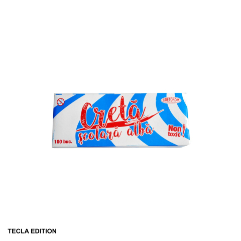 Creta si table scolare - Creta scolara alba Tecla Edition, cutie 100 bucati, pentru tabla neagra sau verde