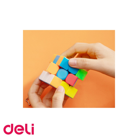 Cub magic 3x3x3 Deli, joc creativ cu 6 fete colorate, pentru copii si adulti [3]