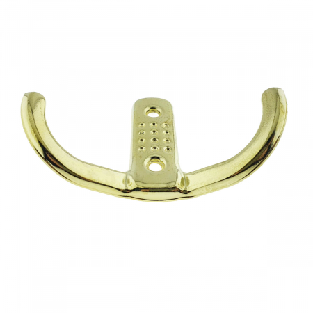 Cuier din metal pentru mobila sau perete, cu 2 agatatori de 2 cm, MOB-65145, 2 orificii de montare, dimensiuni 85 x 57 x 30 mm, auriu [4]