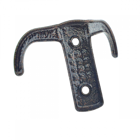 Cuier din metal pentru mobila sau perete, cu 2 agatatori de 2 cm, MOB-65284, 2 orificii de montare, dimensiuni 85 x 57 x 30 mm, maro [3]