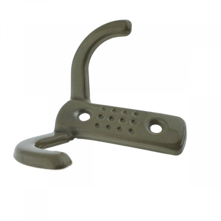 Cuier din metal pentru mobila sau perete, cu 2 agatatori de 2 cm, MOB-65647, 2 orificii de montare, dimensiuni 85 x 57 x 30 mm, bej [1]