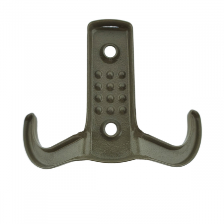 Cuier din metal pentru mobila sau perete, cu 2 agatatori de 2 cm, MOB-65647, 2 orificii de montare, dimensiuni 85 x 57 x 30 mm, bej [5]