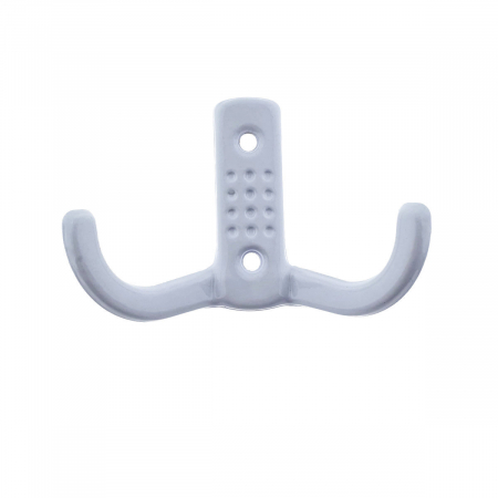Cuiere si agatatori de perete - Cuier din metal pentru mobila sau perete, cu 2 agatatori de 2 cm, MOB-66896, 2 orificii de montare, dimensiuni 85 x 57 x 30 mm, alb
