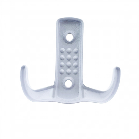 Cuier din metal pentru mobila sau perete, cu 2 agatatori de 2 cm, MOB-66896, 2 orificii de montare, dimensiuni 85 x 57 x 30 mm, alb [5]