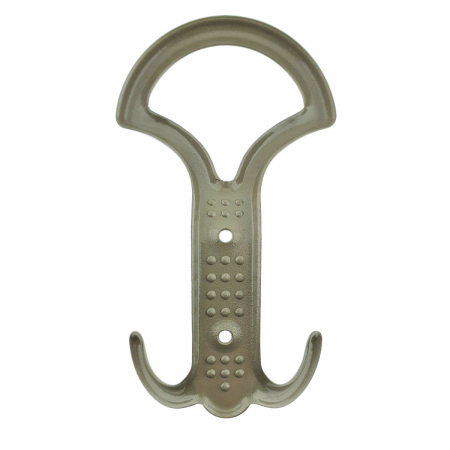 Cuier din metal pentru mobila sau perete, cu 3 agatatori, MOB-65501, 2 orificii de montare, dimensiuni 160 x 92 x 40 mm, bej [3]