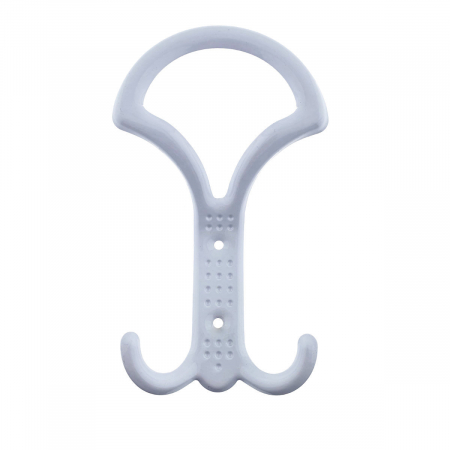 Cuiere si agatatori de perete - Cuier din metal pentru mobila sau perete, cu 3 agatatori, MOB-65632, 2 orificii de montare, dimensiuni 160 x 90 x 30 mm, alb