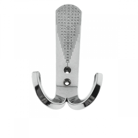 Cuier din metal pentru mobila sau perete, cu 3 agatatori, MOB-66908, 2 orificii de montare, dimensiuni 130 x 60 x 40 mm, crom lucios [2]