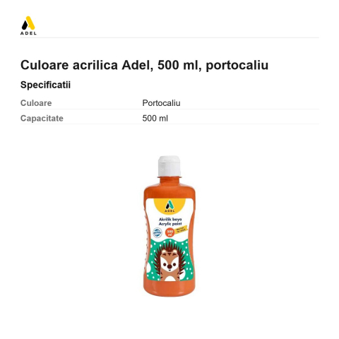 Culoare acrilica Adel, 500 ml, portocaliu [2]