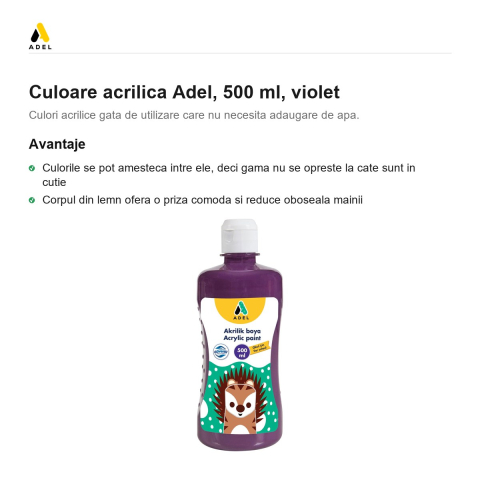 Culoare acrilica Adel, 500 ml, violet [1]