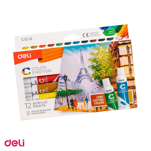 Culori acrilice - Culoare acrilica Deli, culori 12 culori 12 ml