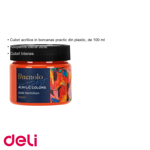 Culoare acrilica Deli Finenolo purpuriu, 100ml, acoperire intensa, pentru pictura si hobby [2]