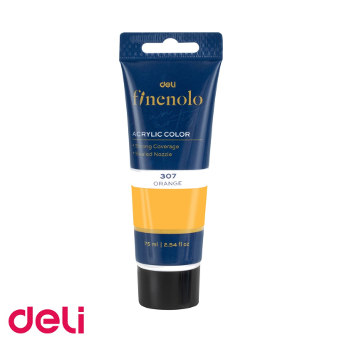 Acuarele, pensule si blocuri de desen - Culoare acrilica Deli in tub de 75 ml, nuanta maro, acoperire intensa, pentru pictura si proiecte creative
