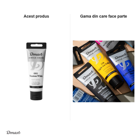 Culoare acrilica Dmast by Pebeo, 75 ml, alb titan 001 [4]