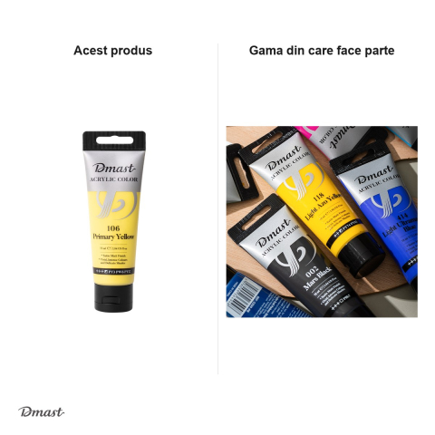 Culoare acrilica Dmast by Pebeo, 75 ml, galben primar 106 [4]