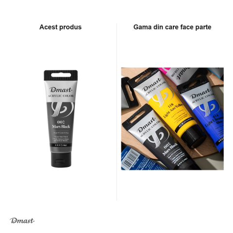 Culoare acrilica Dmast by Pebeo, 75 ml, negru marte 002 [4]