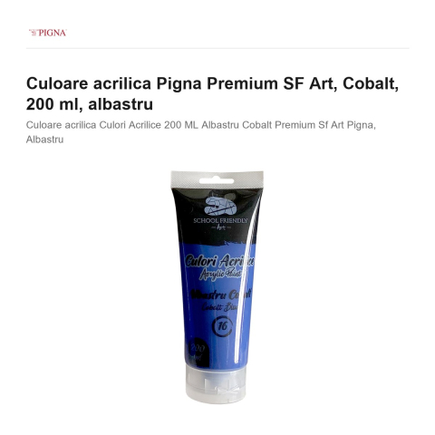 Culoare acrilica Pigna Premium SF Art, 200 ml cobalt, albastru [1]