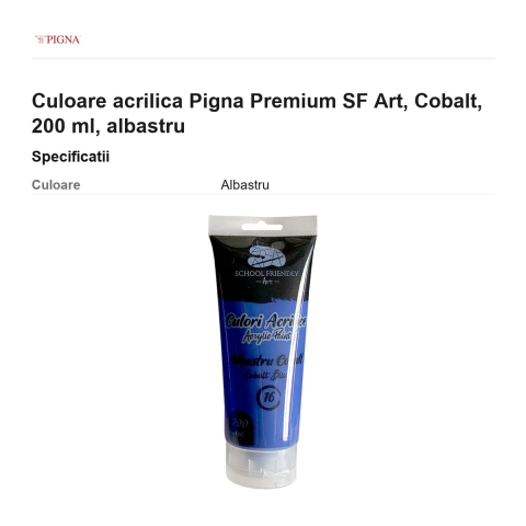 Culoare acrilica Pigna Premium SF Art, 200 ml cobalt, albastru [2]