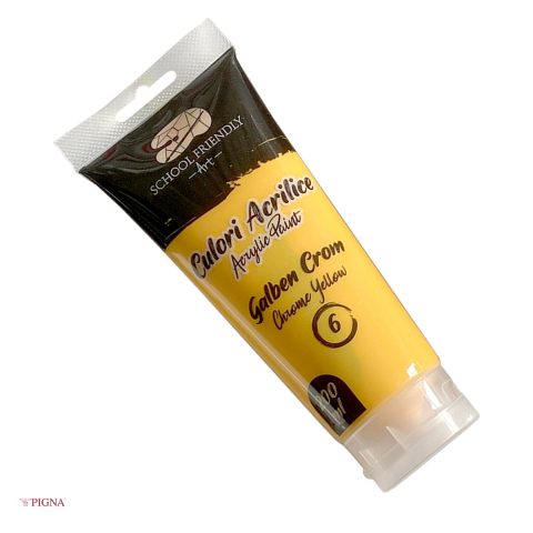 Culori acrilice - Culoare acrilica Pigna Premium SF Art, 200 ml crom, galben