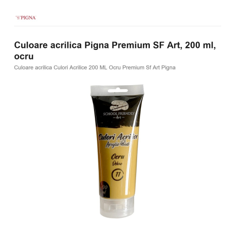 Culoare acrilica Pigna Premium SF Art, 200 ml, ocru [1]