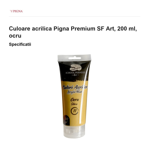 Culoare acrilica Pigna Premium SF Art, 200 ml, ocru [2]