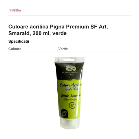 Culoare acrilica Pigna Premium SF Art, 200 ml smarald, verde [2]