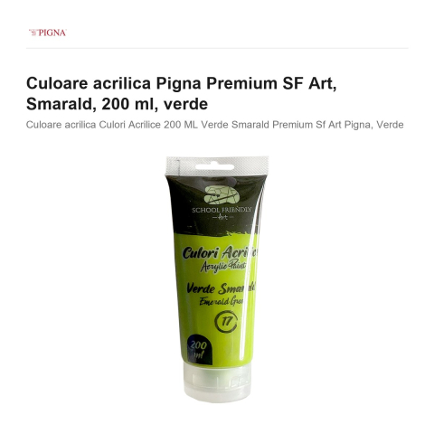 Culoare acrilica Pigna Premium SF Art, 200 ml smarald, verde [1]