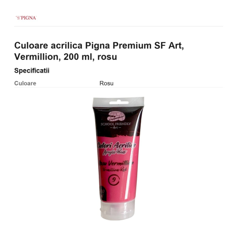 Culoare acrilica Pigna Premium SF Art, 200 ml vermillion, rosu [2]