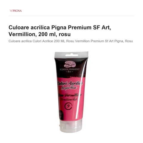 Culoare acrilica Pigna Premium SF Art, 200 ml vermillion, rosu [1]