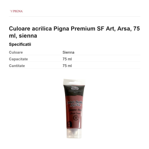 Culoare acrilica Pigna Premium SF Art, 75 ml arsa, sienna [2]
