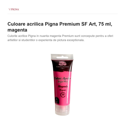 Culoare acrilica Pigna Premium SF Art, 75 ml, magenta [1]