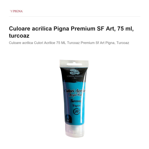 Culoare acrilica Pigna Premium SF Art, 75 ml, turcoaz [1]