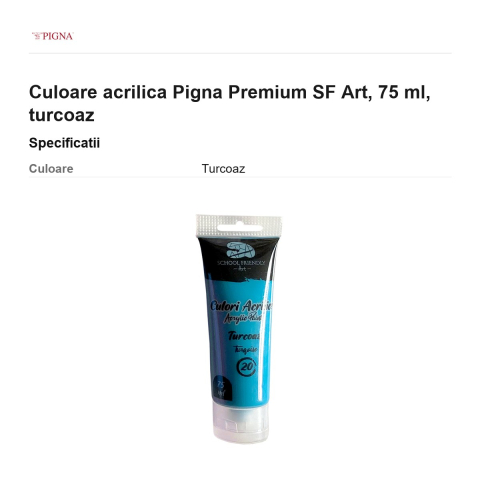 Culoare acrilica Pigna Premium SF Art, 75 ml, turcoaz [2]