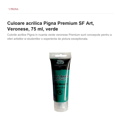 Culoare acrilica Pigna Premium SF Art, 75 ml veronese, verde [1]