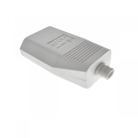 Cupla euro, 220 V - 240 V, 50 Hz, IP 20, plata, cu iesire dreapta, alba [2]
