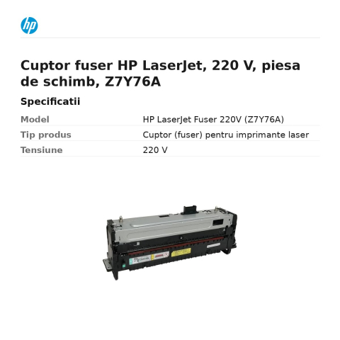 Cuptor fuser HP LaserJet, 220 V, piesa de schimb, Z7Y76A [2]