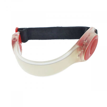 Sport si activitati sportive - Curea cu led-uri LBBA01, reflectorizanta, pentru sporturile de noapte, alba cu rosu