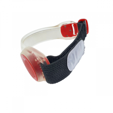 Curea cu led-uri LBBA01, reflectorizanta, pentru sporturile de noapte, alba cu rosu [2]